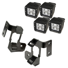 Load image into Gallery viewer, Rugged Ridge 07-18 Jeep Wrangler JK Semi-Gloss Black Square A-Pillar LED Light Mount Kit Rugged Ridge
