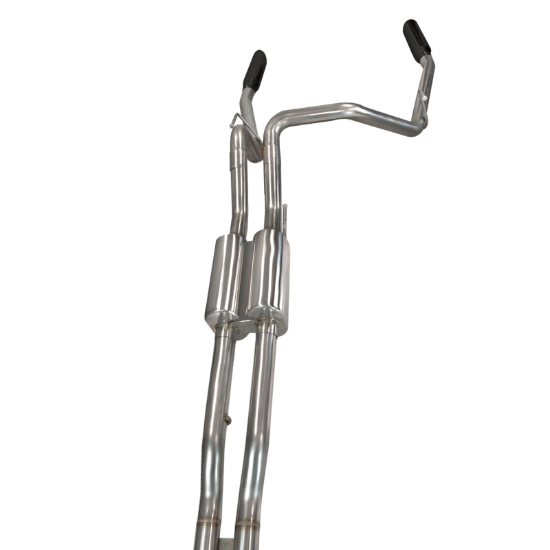 Kooks 11-14 Ford Raptor SVT 6.2L 4V 3in Exhaust GREEN Cat X-Pipe w/ 3 1/2in black slash cut tips X Pipes Kooks Headers