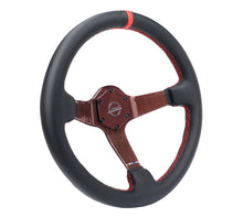 Load image into Gallery viewer, NRG Carbon Fiber Steering Wheel 350mm 3in Deep Red Carbon Fiber Red Stiching Red Center Mark Leather | RST-036CF-RD
