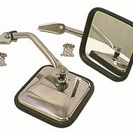 Rugged Ridge 55-86 Jeep CJ Chrome CJ-Style Side Mirror Kit Rugged Ridge