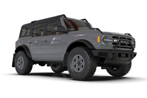 Rally Armor 21-22 Ford Bronco (Plstc Bmpr - NO Rptr/Sprt - NO RR/RB) Blk Mud Flap w/Cy Orange Logo Mud Flaps Rally Armor   