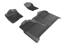 Load image into Gallery viewer, 3D MAXpider 2007-2013 Chevrolet Silverado Crew Cab Kagu 1st 2nd Row Floormats - Black | L1GM00701509
