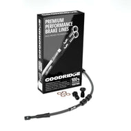 Goodridge 08-17 HD FXDF -4in Black Brake Line Kit w/Black Fittings | HD0097-3FB-BK-4