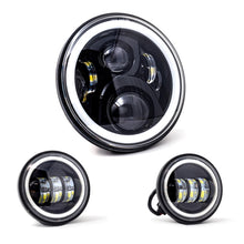 Load image into Gallery viewer, Letric Lighting 7? Full-Halo Black LED Headlight with (2) 4.5? Full-Halo Black Passing Lamps Headlights Letric Lighting   

