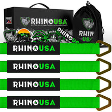 Load image into Gallery viewer, Rhino USA Axle Tie Down Straps (4-Pack) 2In X 38In - Green Cargo Tie-Downs Rhino USA
