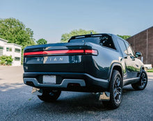 Load image into Gallery viewer, Rally Armor 22-24 Rivian R1T Black UR Mud Flap w/Tangerine Scream Logo Mud Flaps Rally Armor   
