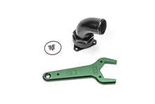 Load image into Gallery viewer, Radium Engineering FCST-X 3-Bolt Remote Mount Fill Neck - 24AN Elbow - 1.5in Barb Filler Necks Radium Engineering   
