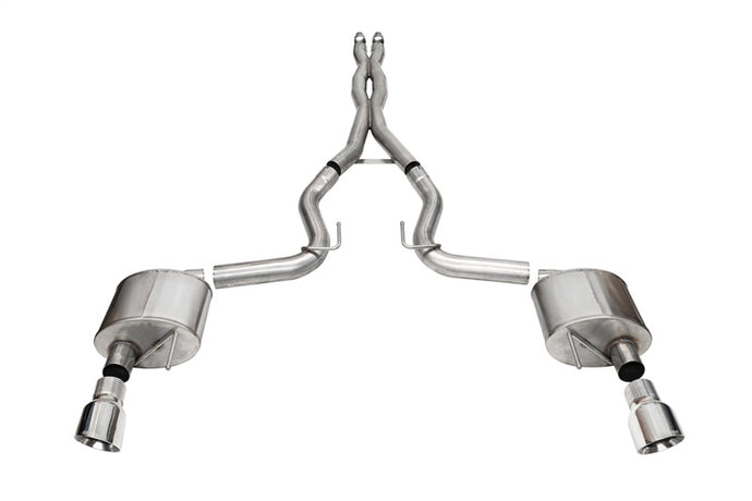 Corsa 2024 Ford Mustang GT Xtreme Cat-Back Exhaust Sys. 3.0in Dual Rear Exit w/4.5in Pro Series Tips Catback CORSA Performance   