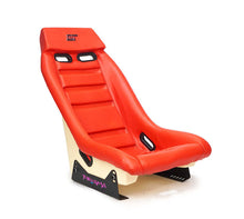 Load image into Gallery viewer, NRG GT Retro Bucket Seat - Red PVC Leather Red Stitching Off-White Fiberglass Back | PRI-100RD-STARDUST
