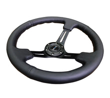 Load image into Gallery viewer, NRG Reinforced Steering Wheel (350mm / 3in. Deep) Blk Leather/Red Stitch w/Neochrome Slits | RST-018R-MCRS
