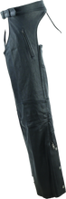 Load image into Gallery viewer, Kuryakyn Leather By River Road Longhaul Leather Chaps Black - Large Pants Kuryakyn
