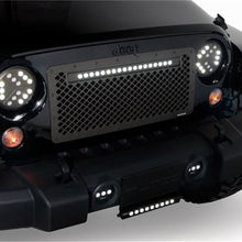 Load image into Gallery viewer, Putco 07-18 Jeep Wrangler Anodized Alum Lighted Boss Grille w/ 20in Luminix Light Bar (Cut to Fit) Grilles Putco
