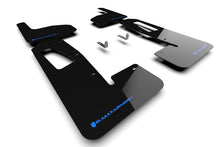 Load image into Gallery viewer, Rally Armor 22-24 Rivian R1T Black UR Mud Flap w/Nitrous Blue Logo Mud Flaps Rally Armor   
