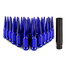 Load image into Gallery viewer, Mishimoto Mishimoto Steel Spiked Lug Nuts M14 x 1.5 32pc Set Blue Lug Nuts Mishimoto   
