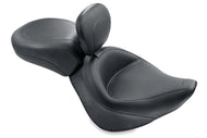 Mustang 84-06 Harley Standard Rear Tire Wide Touring Std Solo Seat w/Driver Backrest - Black Misc Powersports Mustang Motorcycle   