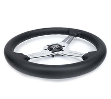 Load image into Gallery viewer, NRG Light Weight Gaming Steering Wheel - 350mm 3 Chrome Silver Spokes Perforated Leather | ST-018CH-PR
