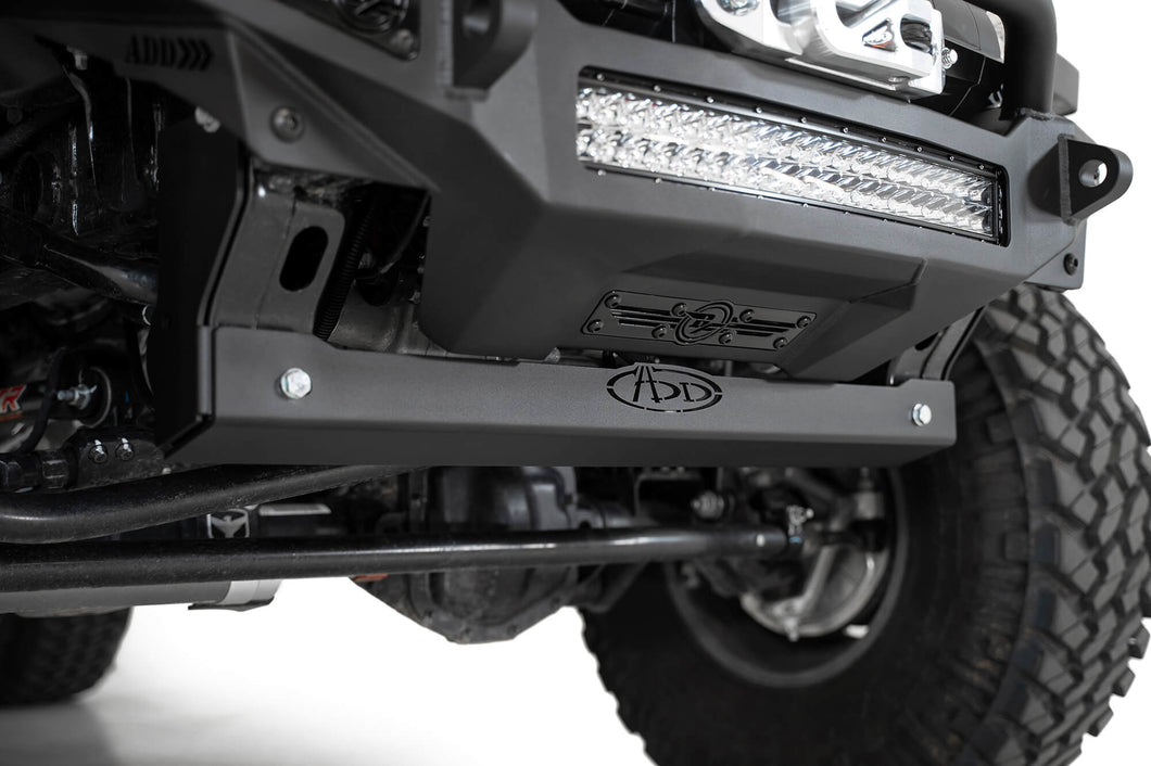 Addictive Desert Designs GGVF_AC96100801NA Addictive Desert Designs Jeep JL /JT Aluminum Sway Bar Skid Plate in Hammer Black AC96100801NA