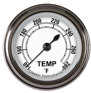 Classic White  2 1/8" Full Sweep Water Temperature Gauge | CW126SLF-04