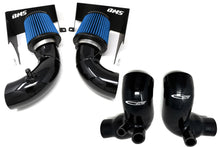 Load image into Gallery viewer, BMS Kia Stinger / Genesis G70 3.3L V6 Performance Dual Intake Intakes Burger Motorsports, Inc. Blue Filters with Glossy Black Pipes Yes add silicone turbo inlets [Save $80.00]
