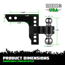 Load image into Gallery viewer, Rhino USA 6In Heavy Duty Drop Hitch - 2In (Black) Hitch Racks Rhino USA
