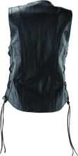 Load image into Gallery viewer, Kuryakyn Leather By River Road Sapphire Leather Vest Black Womens - Small Vests Kuryakyn
