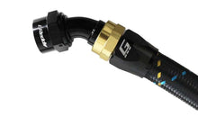 Load image into Gallery viewer, GReddy AN12 45 DEGREE HOSE END SWIVEL BLACK/GOLD ANODIZED | 12801245

