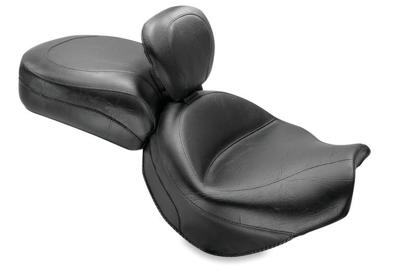 Mustang 04-10 Kawasaki Vulcan 2000 Classic,LT Standard Touring 2PC Seat w/Driver Backrest - Black Misc Powersports Mustang Motorcycle   