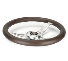 Load image into Gallery viewer, NRG Classic Wood Grain Wheel - 350mm 3 Chrome Silver Spokes Oak Color Wood | ST-015SL-OAK

