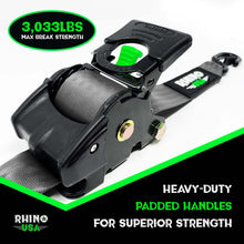 Load image into Gallery viewer, Rhino USA Tow Straps Rhino USA Retractable Ratchet Straps (2Pk 2Inx10Ft) Gray
