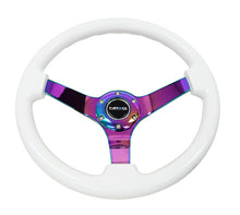 Load image into Gallery viewer, NRG Reinforced Steering Wheel (350mm) Dark Wood Grain - 3in Deep - Black 3-Spoke Center | RST-036BK-BKW
