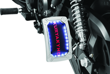 Load image into Gallery viewer, Kuryakyn Nova Curved Vertical Mount Side License Plate Holder Chrome Misc Powersports Kuryakyn   
