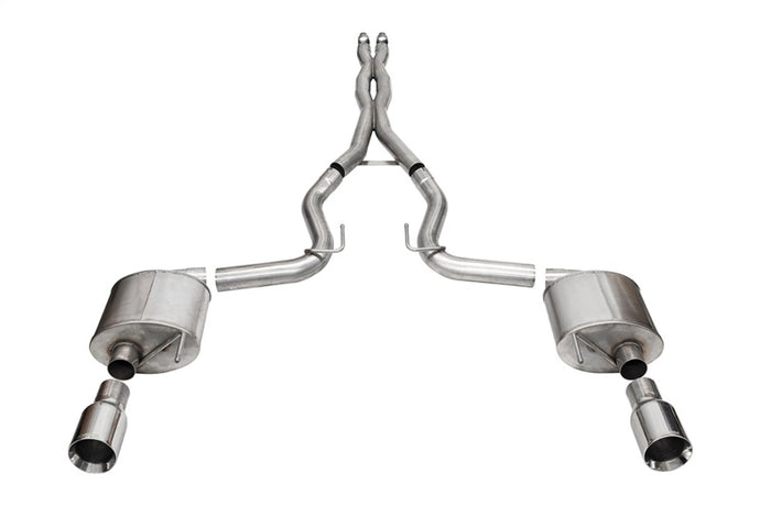 Corsa 2024 Ford MustangGT Sport Cat-Back Exhaust Sys. 3.0in Dual Rear Exit w/4.5in StraightCut Tips Catback CORSA Performance   