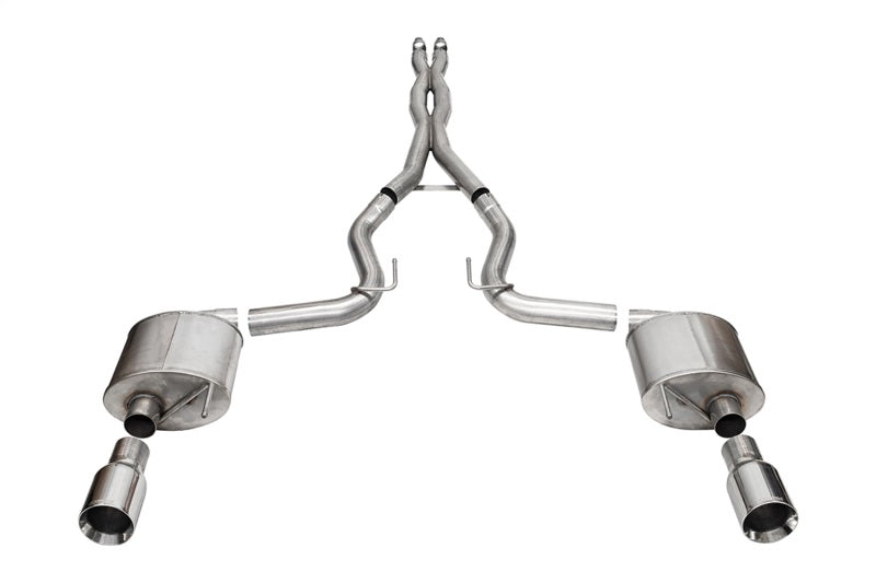 Corsa 2024 Ford MustangGT Sport Cat-Back Exhaust Sys. 3.0in Dual Rear Exit w/4.5in StraightCut Tips Catback CORSA Performance   