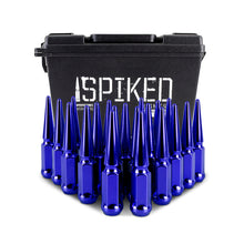 Load image into Gallery viewer, Mishimoto Steel Spiked Lug Nuts M12x1.5 20pc Set - Blue Lug Nuts Mishimoto   

