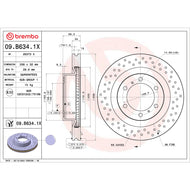 Brembo 10-20 Lexus GX460 / 10-20 Toyota 4Runner Drilled Xtra Brake Disc - Front | 09.B634.1X