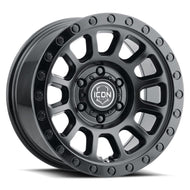 ICON Hulse 17 X 8.5 5 X 4.5 0mm Offset 4.75in BS Double Black | 8017856547DB