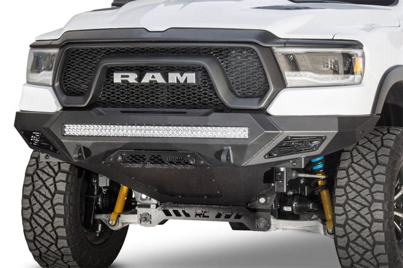 Addictive Desert Designs ADDF611402770103 Addictive Desert Designs 2019 Ram Rebel 1500 Stealth Fighter Fr Bumper w/Parking Sensor Cutouts