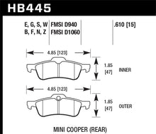 Load image into Gallery viewer, Hawk 02-06 Mini Cooper / Cooper S HP+ Street Rear Brake Pads Brake Pads - Performance Hawk Performance   
