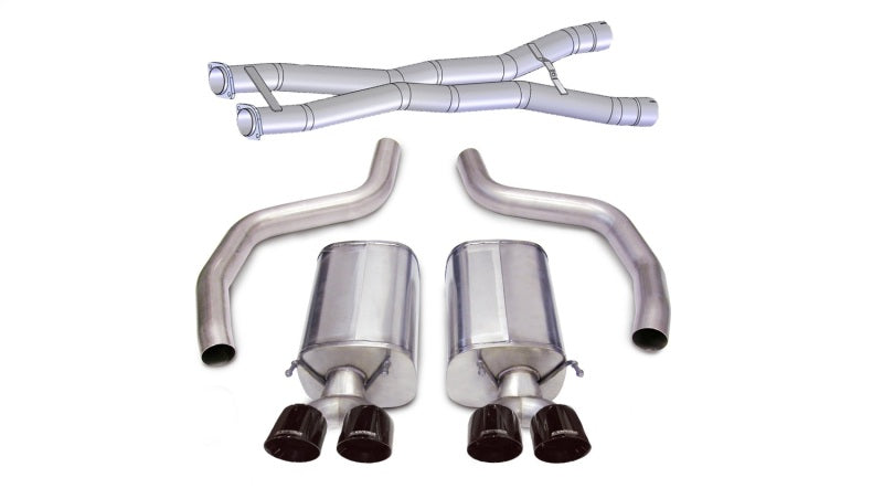 Corsa 2012-2013 Chevrolet Corvette C6 Z06 7.0L V8 Black Sport Cat-Back Exhaust Catback CORSA Performance