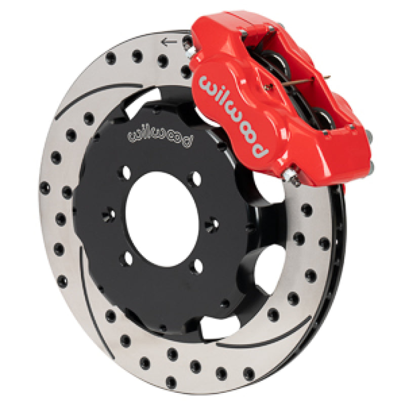 Wilwood Forged Dynalite Front Hat Kit 11.75in SRP Drilled/Slotted Rotor Red Caliper 16+ Miata Wilwood