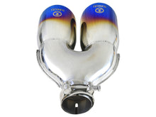 Load image into Gallery viewer, aFe AFE49T25484-L121 aFe Takeda 2.5in 304 Stainless Steel Clamp-on Exhaust Tip Passenger Side 2.5in Inlet 4inDual - Blue

