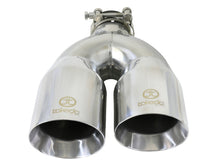 Load image into Gallery viewer, aFe AFE49T25484-P121 aFe Takeda 2.5in 304 Stainless Steel Clamp-on Tip Passenger Side 2.5in Inlet 4inDual - Polished
