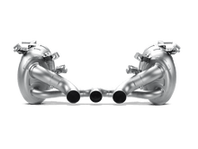 Load image into Gallery viewer, Akrapovic AKRMTP-FE458H Akrapovic 10-15 Ferrari 458 Italia/458 Spyder Slip-On Line (Titanium) w/ Carbon Tips
