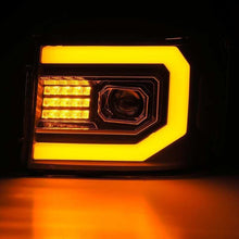 Load image into Gallery viewer, AlphaRex ARX880097 AlphaRex 07-13 GMC Sierra 1500 (No Clsc) LUXX-Series LED Proj HL Jet Blk w/Actv Lgt &amp; Seq.Sig / DRL
