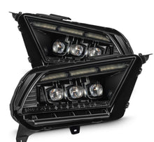Load image into Gallery viewer, AlphaRex ARX880490 AlphaRex 10-12 Ford Mustang NOVA-Series LED Proj. Headlights Alpha-Blk w/Activ Lght &amp; Seq.Sig SB DBL
