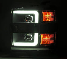 Load image into Gallery viewer, AlphaRex ARX880099 AlphaRex 15-19 Chevy Silverado 2500/3500 LUXX-Series Proj. Headlights Chrome w/Actv SeqSig &amp; DRL

