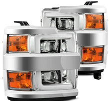 Load image into Gallery viewer, AlphaRex ARX880099 AlphaRex 15-19 Chevy Silverado 2500/3500 LUXX-Series Proj. Headlights Chrome w/Actv SeqSig &amp; DRL
