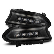 AlphaRex ARX880500 AlphaRex 15-23 Dodge Charger NOVA LED Proj Headlights Alpha-Blk w/Actv Light & Seq.Sig / SB DRL