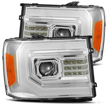 Load image into Gallery viewer, AlphaRex Headlights AlphaRex 07-13 GMC Sierra 1500 (No Clsc) LUXX-Series LED Proj HL Chrome w/Actv Lgt &amp; Seq.Sig / DRL
