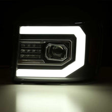 Load image into Gallery viewer, AlphaRex Headlights AlphaRex 07-13 GMC Sierra 1500 (No Clsc) LUXX-Series LED Proj HL Chrome w/Actv Lgt &amp; Seq.Sig / DRL
